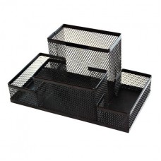 Подставка настольная металл. сетчатая с 4 отделениями, черная