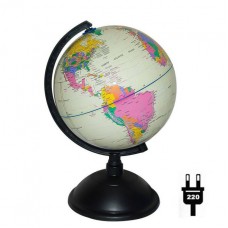 Глобус с полит.картой мира д.20 см с подсвет,(PVC) белый