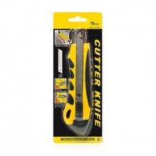 Нож 18 мм с пластиковым корпусом и автоматической фиксатор, жёлтый