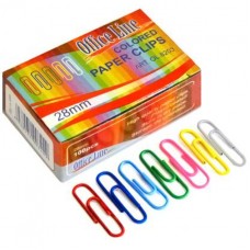 Скрепки OfficeLine 28 мм, цветные, (100 штук)