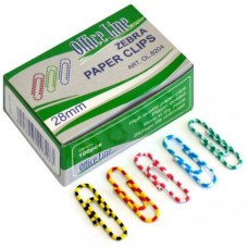 Скрепки OfficeLine 28 мм, цветные "зебра", (100 штук)