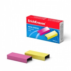 Скобы Erich Krause №24/6, цветные, (1000 штук)