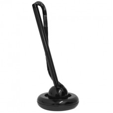 Ручка шариковая на круглой подставке Hello! с пластиковой пружиной, черный корпус