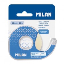 Скотч канцелярский в диспенсере 19мм x 33м MILAN, супер прозрачный