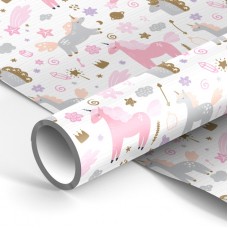 Упаковочная бумага глянцевая 70x100 см, MESHU "Unicorns", 90г/м2