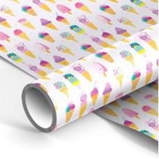 Упаковочная бумага глянц. 70x100см, MESHU "Ice creams", 90г/м2